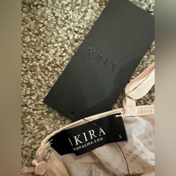 NUDE RHINESTONE MINI DRESS - Picture 4 of 5